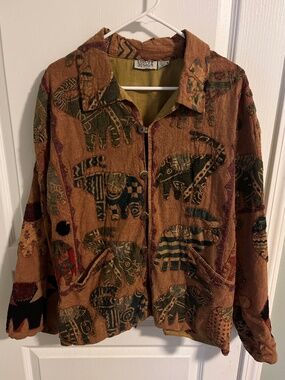 Chicos Design Animal Print Vintage Indie Button Up Women’s Medium
